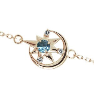  month star bracele blue topaz anklet popular K18 chain 