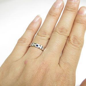 結婚指輪 安い　シルバーリング マリッジリング サファイア リング　クロスリング_画像3