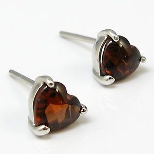 18金 ピアス ハート 一粒 ガーネットピアス
