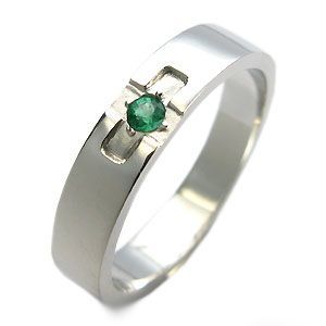 エメラルド リング 18金 クロスリング 結婚指輪 安い ファランジリング