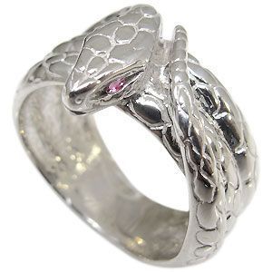 スネーク メンズリング ピンクトルマリン 10金 ヘビ 蛇 指輪