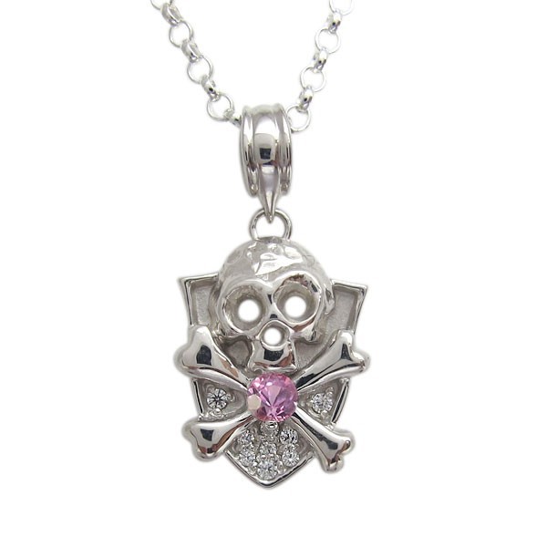  skull silver pendant Skull necklace .. men's 