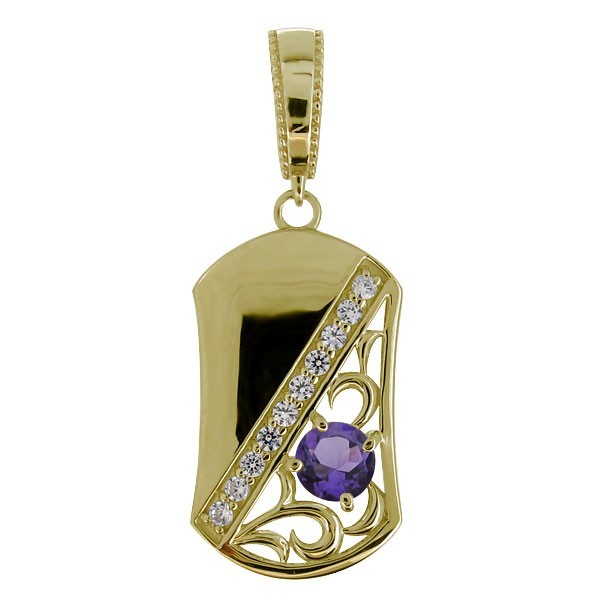 まとめ買い】 18金 ペンダントトップ 18k アメジスト プレート 喜平用