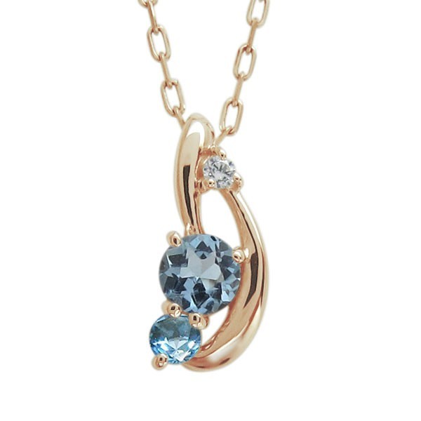 在庫処分大特価!!】 シンプルネックレス K18 上品 アクアマリンサンタ
