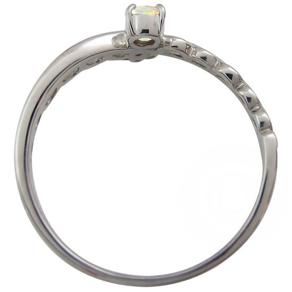 一粒オパール 指輪 オパールリング K18 ピンキーリング ファランジ