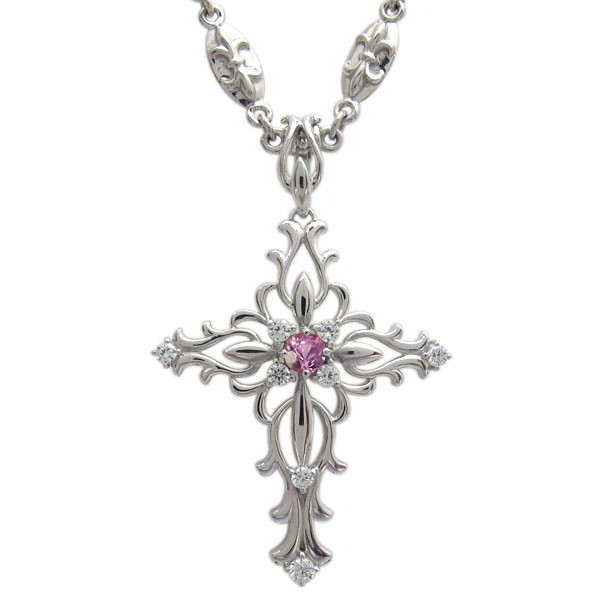 【10%OFF】 シルバー ネックレス メンズ クロス 9月誕生石 ピンクトルマリン 十字架 シルバー 【10%OFF】 シルバー ネックレス メンズ クロス 9月誕生石 ピンクトルマリン 十字架 シルバー