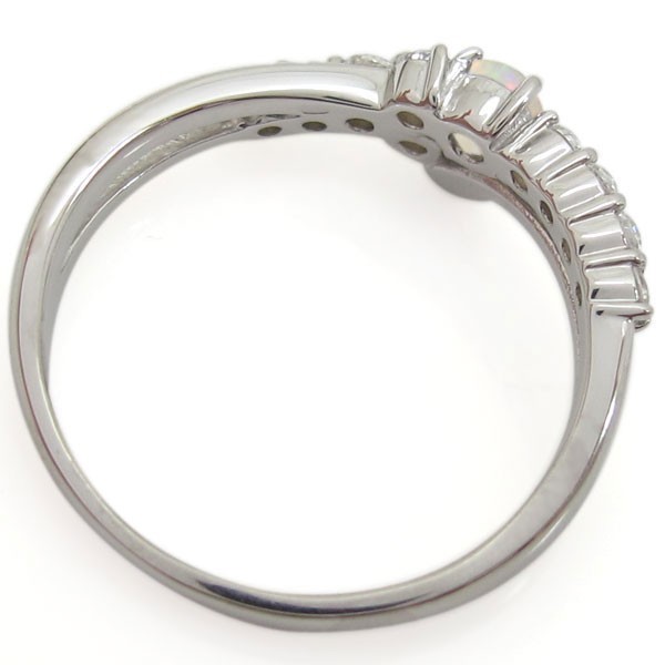 エンゲージ オパールリング 結婚10周年 V字 婚約指輪 安い K18_画像4