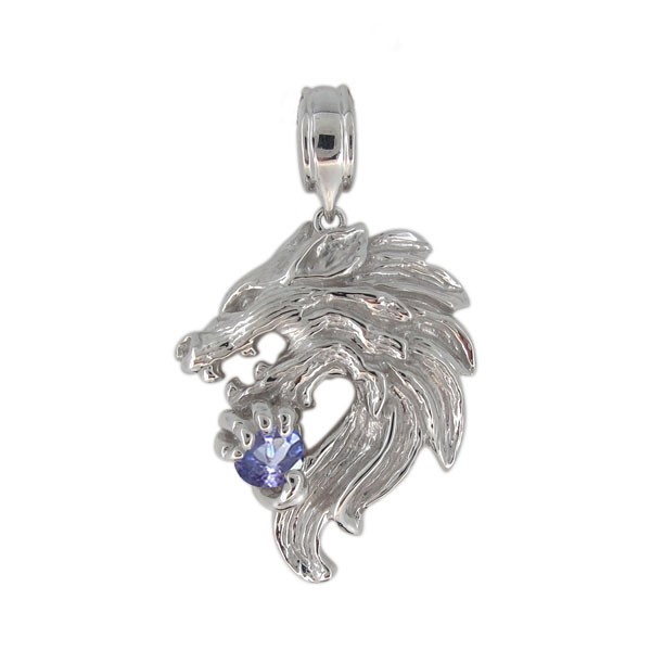  men's platinum top only pendant head tanzanite 12 month birthstone oo kami