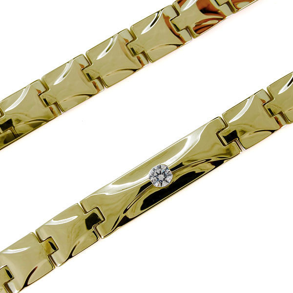メンズ ブレスレット K10 ウォッチベルト型 シンプル ダイヤモンド ブレス 幅広 ベルト 地金 男性用