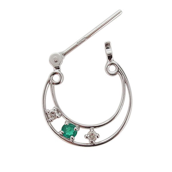  hoop earrings lady's month moon emerald 10 gold loop k Rossi ng