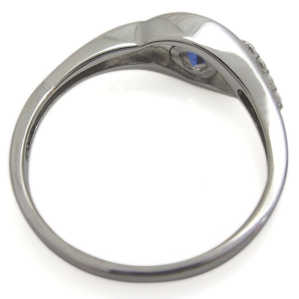 サファイア 婚約指輪 安い シンプル レディースリング K18リング_画像4