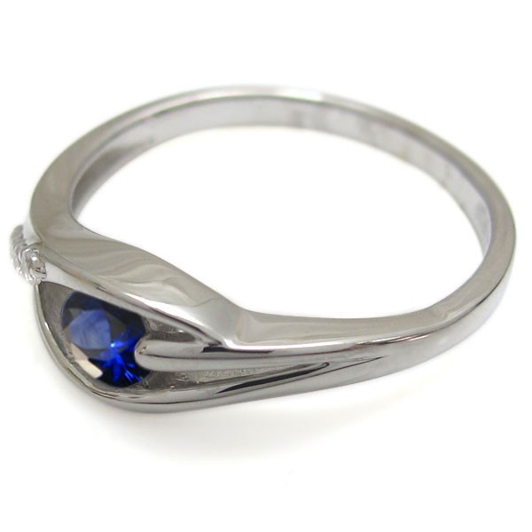 サファイア 婚約指輪 安い シンプル レディースリング K18リング_画像6