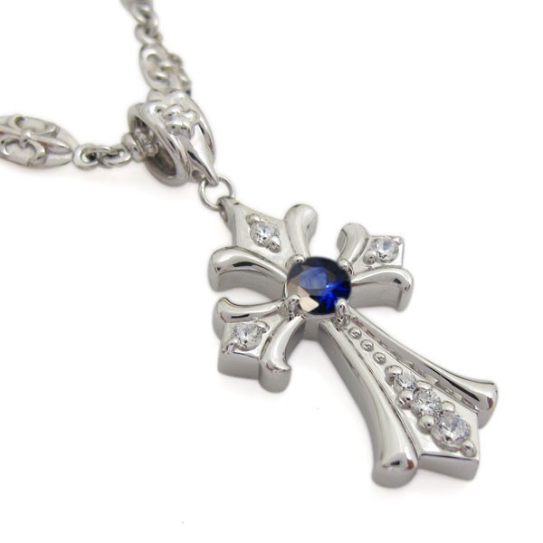  sapphire necklace platinum Cross necklace Christmas Point ..