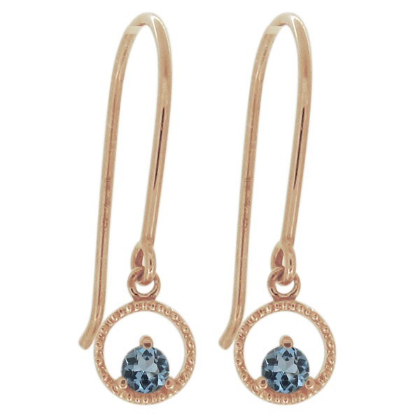  earrings aquamarine sun ta Mali a lady's Mill hook earrings Circle simple 10 gold 