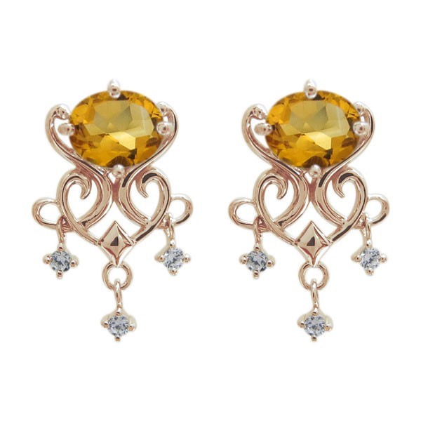  citrine chandelier earrings swaying earrings 10 gold 