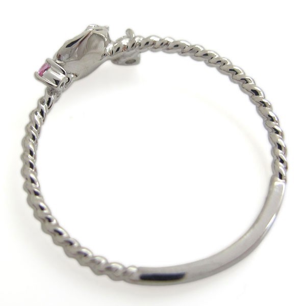  pink tourmaline ring rose motif ring silver accessory 