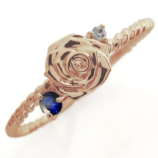 100%品質 サファイア リング シルバーアクセサリー 指輪 薔薇モチーフ