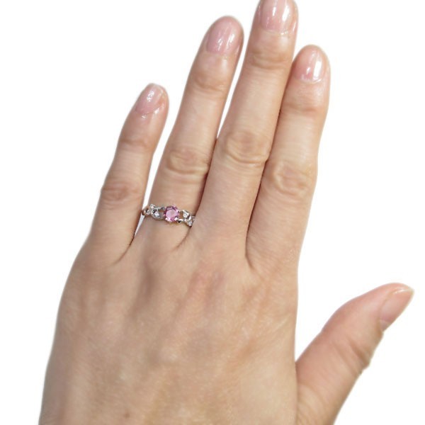ピンクトルマリン 婚約指輪 安い 唐草 アラベスク リング 大粒 K18 エンゲージリング