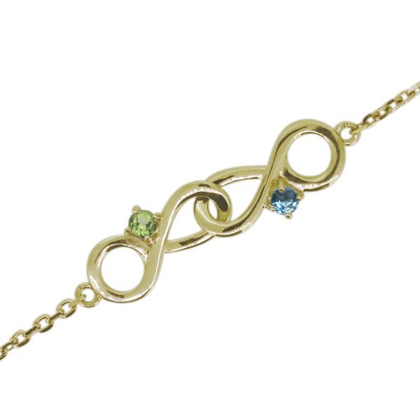  Infinity bracele peridot Mugen lady's anklet K18