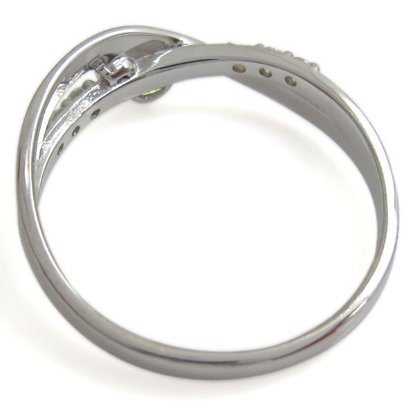 K18 ペリドット リング シンプル エレガント 指輪