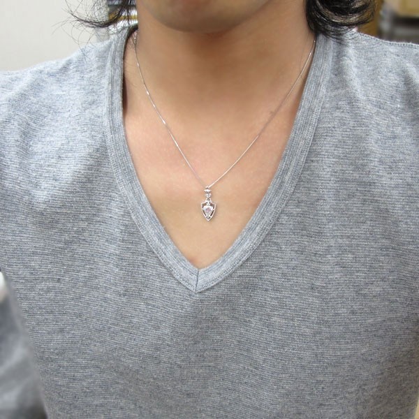 メンズ ネックレス クロス ユニセックス 王冠 10金 ピンク