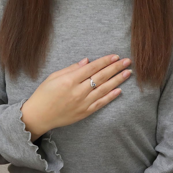 指輪 レディース 桜 サクラ 9月誕生石 サファイア 10金 リング 花 かわいい_画像3