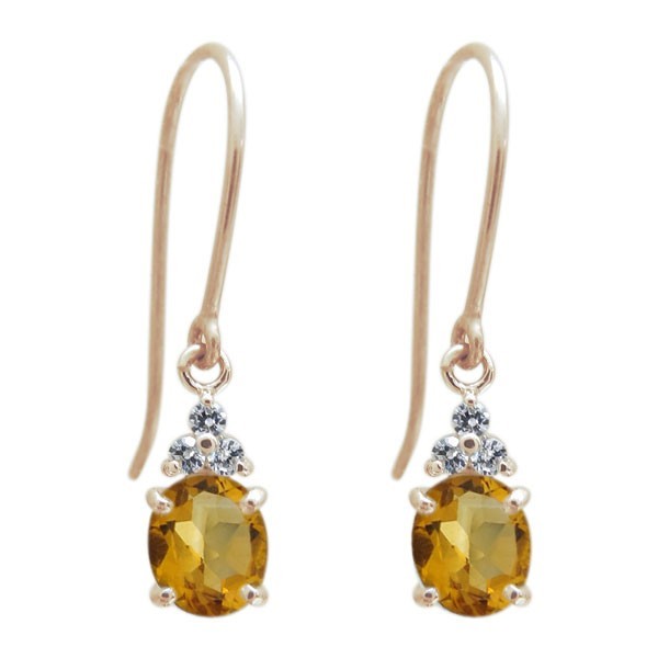 10 gold oval earrings citrine hook earrings 