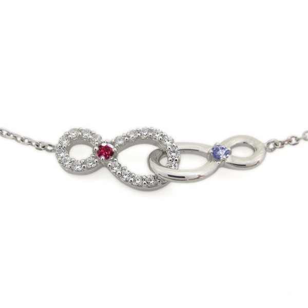 プラチナ アンクレット ルビー ブレスレット Infinity 無限大 クリスマス ポイント消化