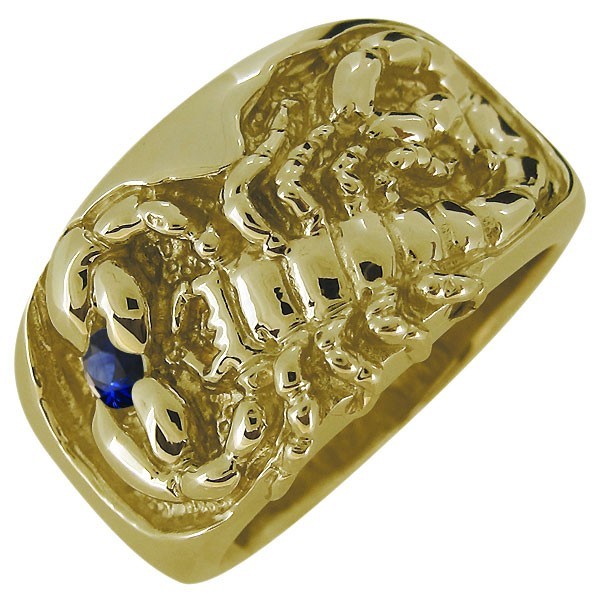 メンズ リング ゴールド 18金 指輪 サファイア K18 サソリ 蠍 スコーピオン