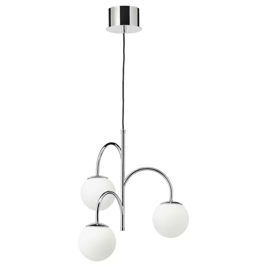 予約販売 3アーム, ペンダントランプ IKEA SIMRISHAMN 送料¥750! ガラス クロムメッキ/オパールホワイト 洋風 予約販売 3アーム, ペンダントランプ IKEA SIMRISHAMN 送料¥750! ガラス クロムメッキ/オパールホワイト 洋風