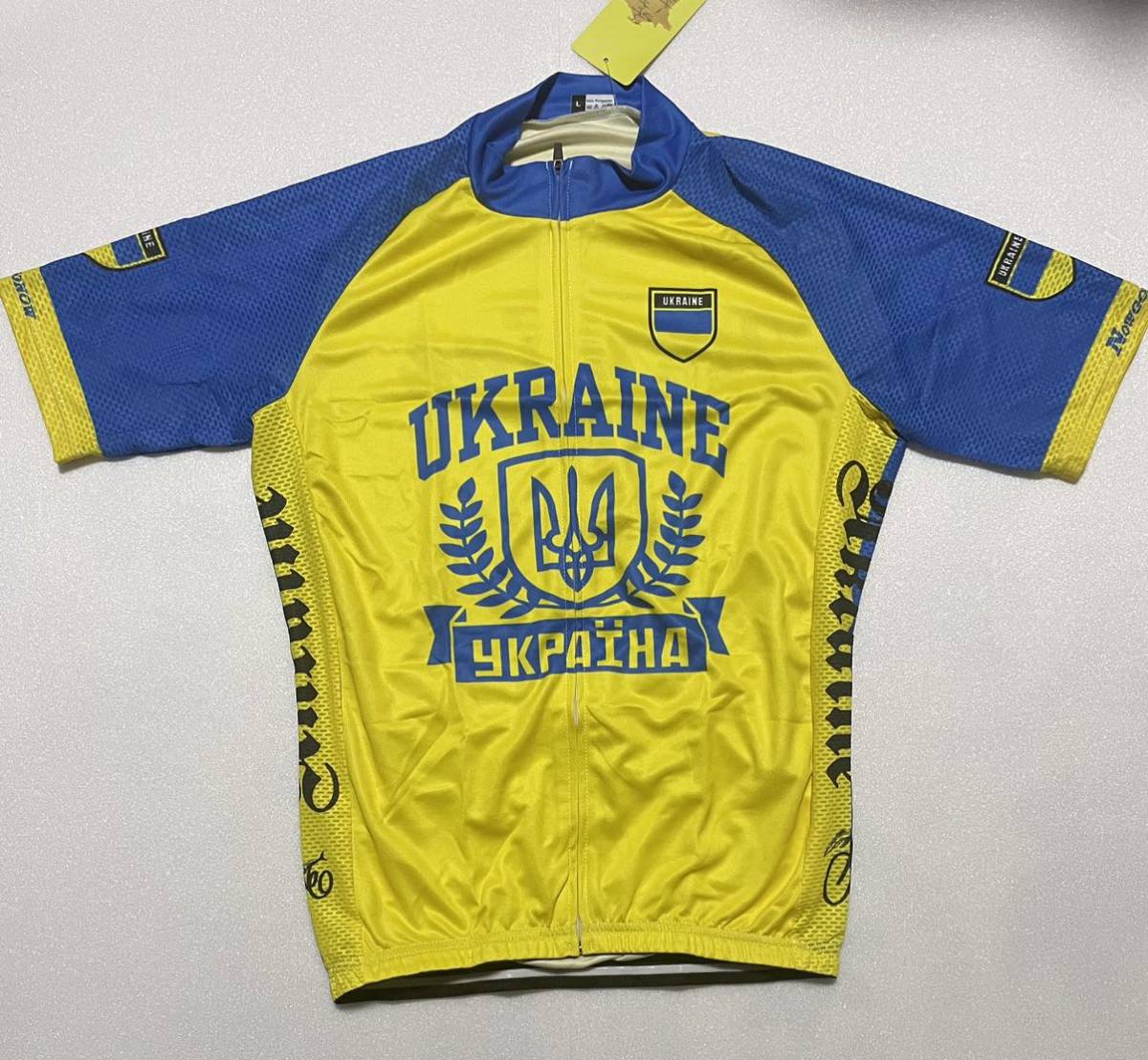 ウクライナ　サイクルジャージ ロードバイク 半袖シャツ サイクリングジャージ