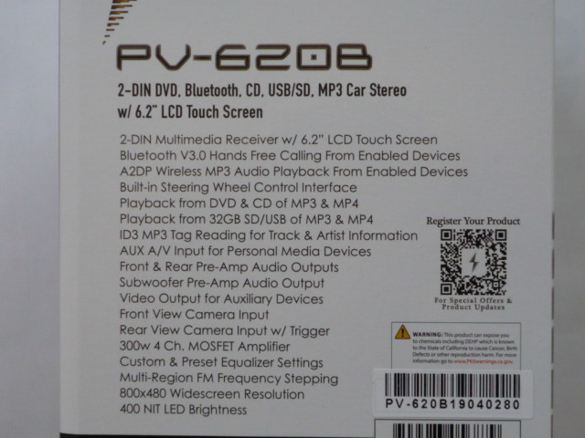 #USA Audio/ America. Precision power Precision Power(PPI) PV-620B *6.2 -inch screen *Bluetooth/DVD/USB/SD/AUX-IN* with guarantee * tax included 