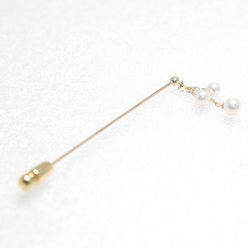  Mikimoto /K18YG 3P baby жемчуг булавка брошь жемчуг 750YG Gold новый товар произведена отделка (11829)