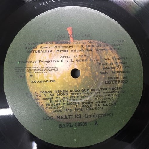 BEATLES / LOS BEATLES (2枚組/URUGUAY.'74年APPLE盤,赤字ジャケット
