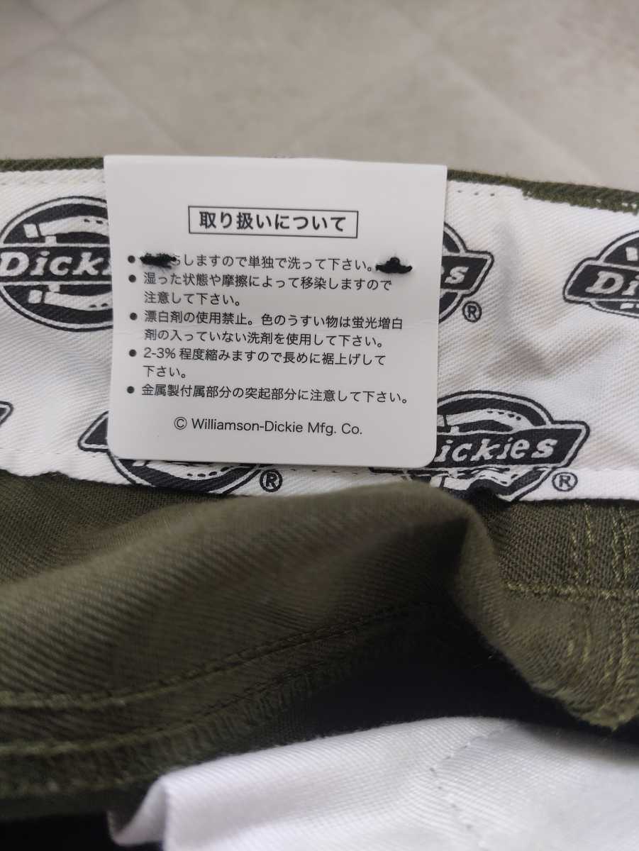 новый товар *Dickies FLAT FRONT WORK PANT REGULAR распорка брюки из твила W32 Army зеленый 