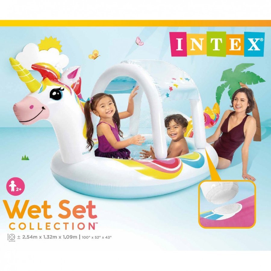  new goods carriage less INTEX horse Unicorn spray pool Inte ks Inte ks vinyl pool shade roof arch white child family white 