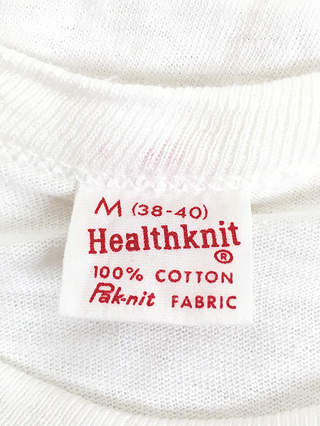 古着 60s Healthknit 無地 ソリッド ホワイト コットン Tシャツ M 古着_画像6