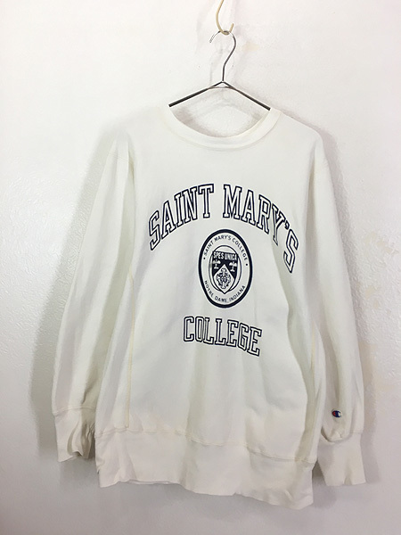 古着 90s USA製 Champion Reverse Weave 「SAINT MARY'S」 カレッジ アーチ 3段 リバース スウェット L 古着_画像1