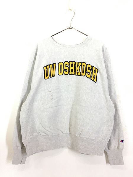 古着 90s Champion Reverse Weave 「UW OSHKOSH」 ワッペン リバース スウェット トレーナー L 古着