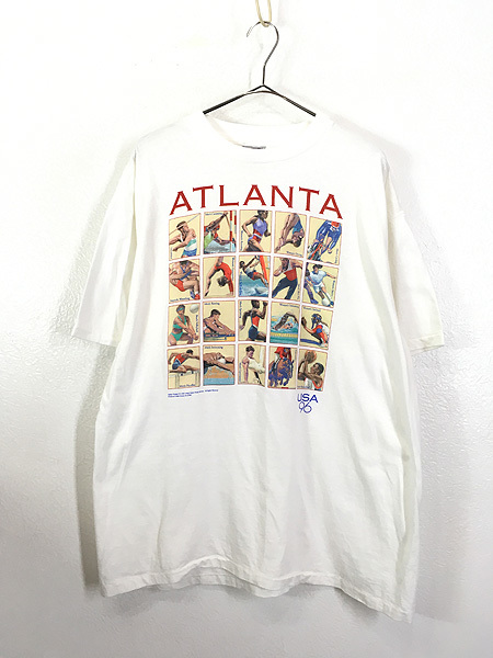 古着 90s Atlanta 五輪 オリンピック 競技 マルチ グラフィック Tシャツ XL 古着_画像1