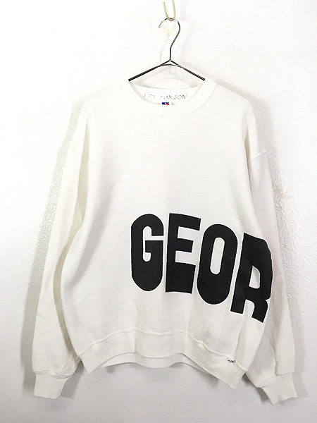 古着 90s USA製 GEORGIA 巻き プリント スウェット トレーナー L 古着