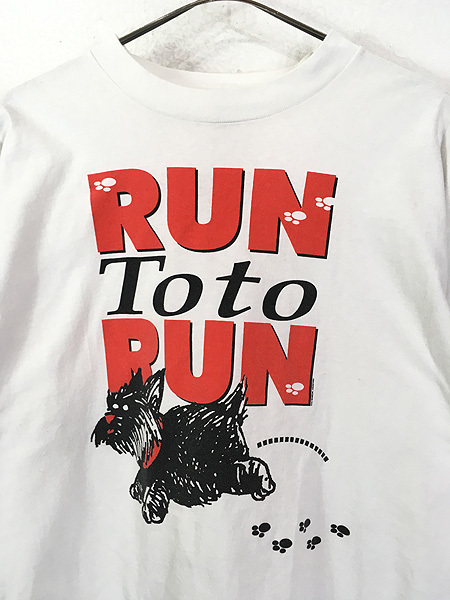 古着 90s USA製 The Wizard Of Oz オズの魔法使い 「RUN To to RUN」 トト Tシャツ XXL 古着_画像2