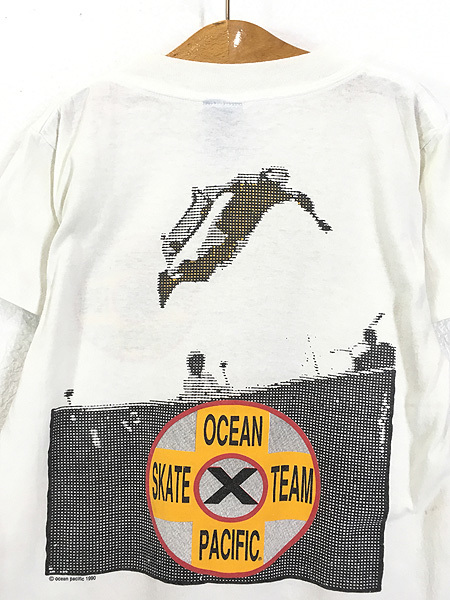 キッズ 古着 90s USA製 OP Ocean Pacific SKATE TEAM スケート グラフィック Tシャツ 9歳以上位 古着_画像3