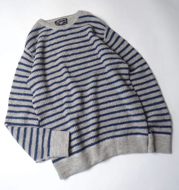 【SALE/60%OFF】 HRM BLUE BLUE ハリウッドランチマーケット ウール アルパカ 100% ボーダー クルーネック ニット セーター 日本製 美品 (L) グレー S-594 セーター 【SALE/60%OFF】 HRM BLUE BLUE ハリウッドランチマーケット ウール アルパカ 100% ボーダー クルーネック ニット セーター 日本製 美品 (L) グレー S-594 セーター