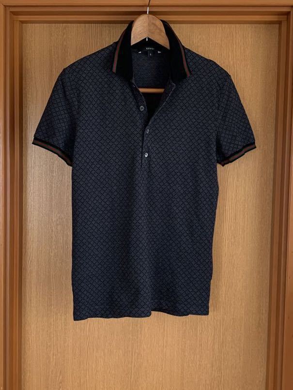 GUCCI◇ポロディアマンテ 超美品 ダークグレー×黒 国内Mサイズ位の方