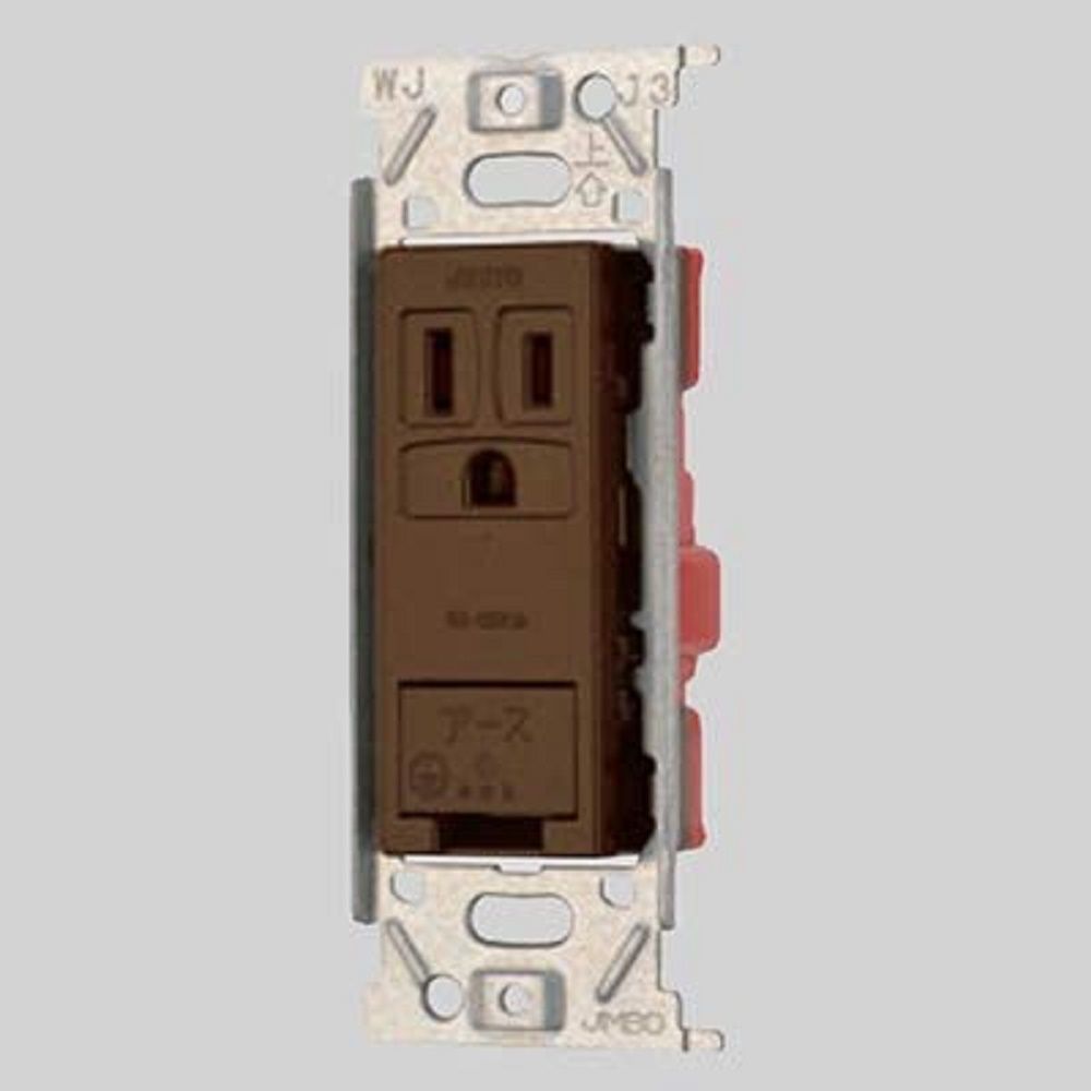 ニューマイルドビーシリーズ 埋込アースターミナル付接地シングルコンセント チョコ JEC-BN-5GE-C_画像1