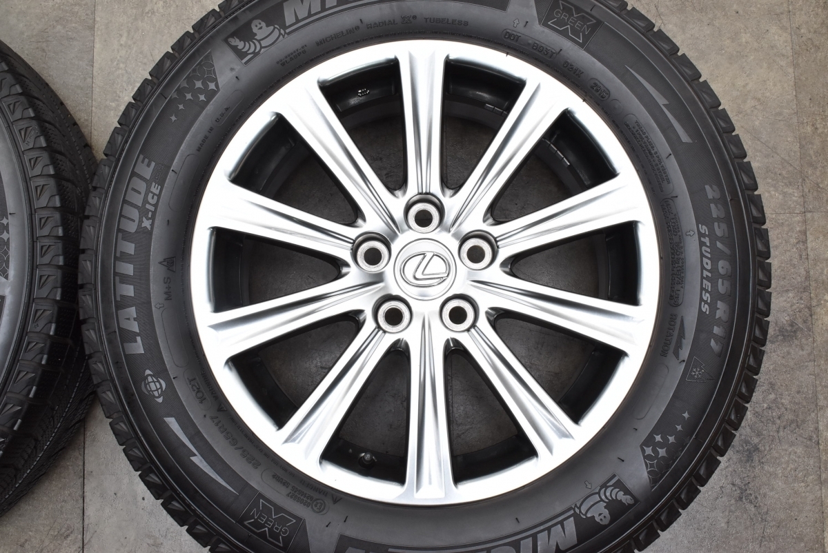 【美品 バリ溝】レクサス NX 純正 17in 7J +35 PCD114.3 ミシュラン X-ICE XI2 225/65R17 ハリアー RAV4 ヴァンガード クルーガー_画像4