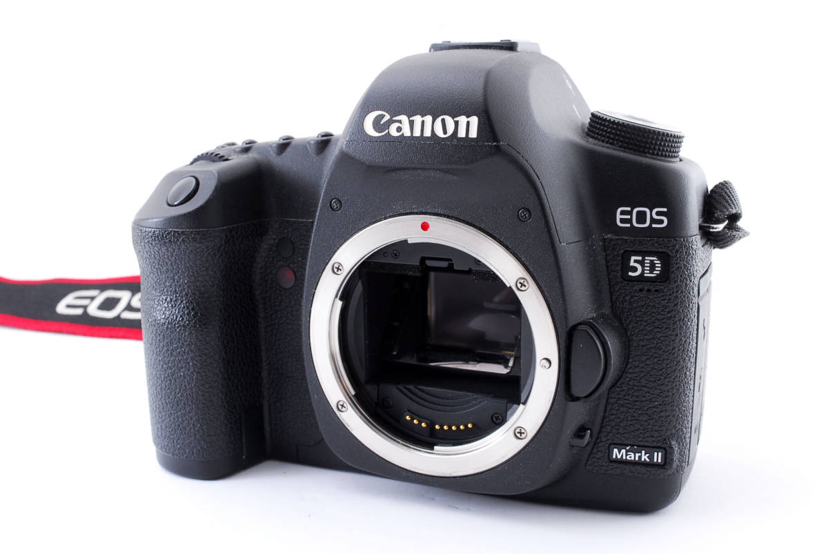 キャノン EOS 5D Mark II ボディ デジタル一眼レフカメラ ストラップ、バッテリー、充電器、ボディーキャップ付き 