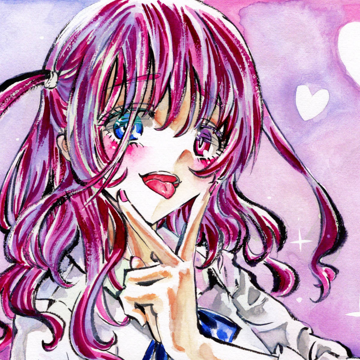 手描きイラスト◇創作◇色紙◇墨彩画「Flowers」|手描きイラスト 手描きイラスト◇創作◇色紙◇墨彩画「Flowers」|手描きイラスト