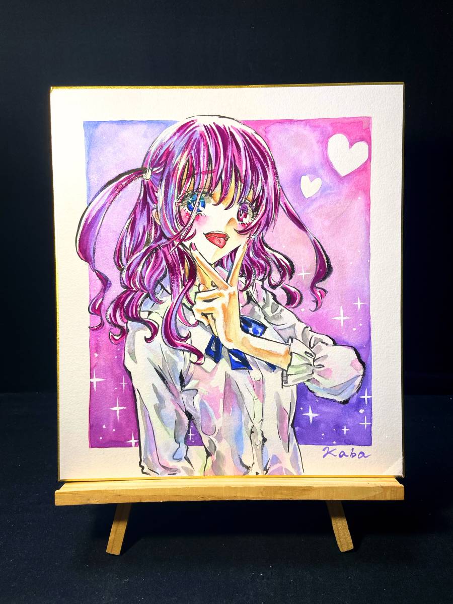 Yahoo!オークション - 手描きイラスト 創作 色紙 墨彩画 「あご Yahoo!オークション - 手描きイラスト 創作 色紙 墨彩画 「あご